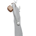 Canvas Calfskin Mini Voltaire Top Handle Bag Natural Tan