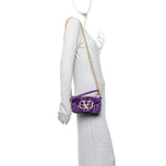 Sequin Crystal Vlogo Embroidered Small Loco Shoulder Bag Astral Purple