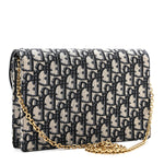 Oblique Saddle Chain Pouch Blue