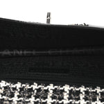 Tweed Patent Quilted Rectangular Flap Black White
