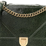 Ceramic Effect Deerskin Large Diorama Flap Bag Malachite Green