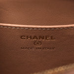 Shearling Quilted Shiny Coco Clutch With Chain Dark Beige