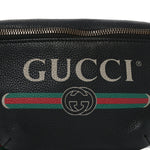 Grained Calfskin Small Logo Belt Bag Black