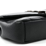 Grained Calfskin Matelasse Chevron Classic Monogram Baby Chain Bag Black