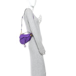 Supple Calfskin Mini Saddle Bag Purple