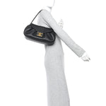 Supple Grained Calfskin Medium Polly Black