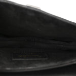 Grained Calfskin Mini Saddle Bag With Strap Black