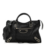 Chevre Gold Metallic Edge Hardware City Black