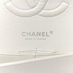 Caviar Quilted Medium Double Flap White