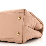Caviar Lizard Quilted Small Coco Handle Flap Beige