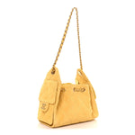 Suede Quilted Mini Chanel 25 Handbag Yellow