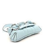 Nappa Vertical Matelasse Medium Maxi Horsebit Chain Shoulder Bag Crystal Snow
