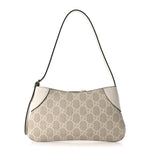 GG Monogram Calfskin Small Emblem Shoulder Bag Beige Mystic White