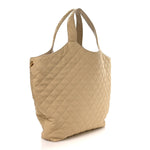 Nubuck Suede Quilted Maxi Icare Shopping Tote Beige