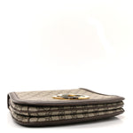 GG Supreme Monogram Textured Dollar Calfskin Web Medium Blondie Top Handle Shoulder Flap Bag Beige Ebony New Acero