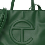 Vegan Leather Medium Shopping Bag Greenscreen