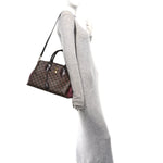 Cuir Taurillon Damier Ebene Normandy Bordeaux