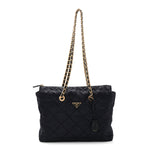 Nylon Tessuto Impuntu Quilted Tote Baltico