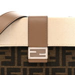 Fabric Jacquard Canvas Vitello Grace Pequin FF 1974 Baguette Belt Pouch Tobacco Moro Grezzo Sand