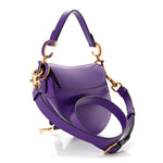 Supple Calfskin Mini Saddle Bag Purple