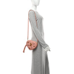 Calfskin Embellished New Wave Love Lock Heart Bag Rose Pomettes