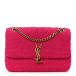 Boucle Tweed Patchwork Monogram Medium Jamie Baguette Magenta
