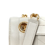 Grain De Poudre Textured Mixed Matelasse Medium Triquilt Monogram Satchel Crema Soft