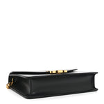 Shiny Calfskin Triomphe Margo Wallet on Chain Black