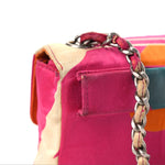 Satin Mini Convertible Flap Pink Multicolor