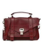 Lambskin Perforated Tiny PS1 Satchel Burgundy