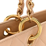 Caviar Quilted Grand Shopping Tote GST Beige Clair