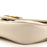 Calfskin Matelasse Super Mini GG Marmont Shoulder Bag White