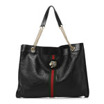 Calfskin Large Rajah Chain Tote Black