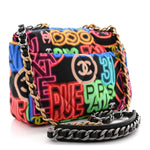 Fabric Printed Medium Chanel 19 Flap Black Multicolor