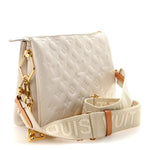 Lambskin Embossed Monogram Coussin PM White