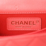 Calfskin Quilted North South Boy Flap Coral