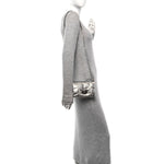 Metallic Crinkled Nappa Pillow Quilted Tiny Softie Bag Silver