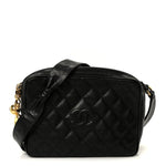Caviar Quilted Camera Case Black