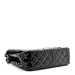 Patent Quilted Jumbo Double Flap Black