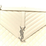 Grain De Poudre Textured Mixed Matelasse Large Triquilt Monogram Satchel Porcellana