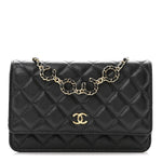 Caviar Quilted Miss Coco Wallet On Chain WOC Black