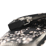 Silk Dandelion Print De Manta Clutch Black