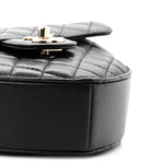 Lambskin Quilted Large CC In Love Heart Bag Black