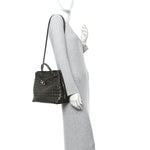 Nappa Intrecciato Medium Andiamo Shoulder Bag Kaki