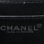 Lambskin Patent Chocolate Bar Flap Black White