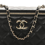 Lambskin Quilted Small CC Vanity Case Black