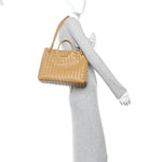 Nappa Intrecciato Medium Andiamo Shoulder Bag Dark Praline