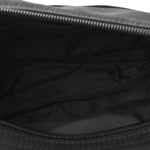 Recycled Sport Nylon Logo Embroidered Wheel Sling Bag Black White