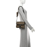 Jacquard Saffiano Triangolo Symbole Embroidered Pocket Single Snap Buckle Messenger Flap Bag  Black Corda