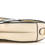 Grained Calfskin Saddle Bag White